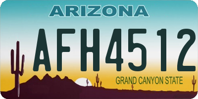 AZ license plate AFH4512