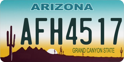 AZ license plate AFH4517