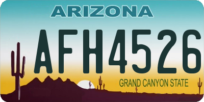 AZ license plate AFH4526