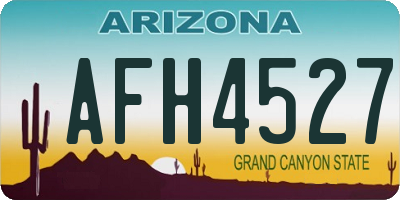 AZ license plate AFH4527