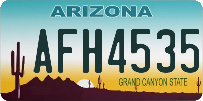 AZ license plate AFH4535