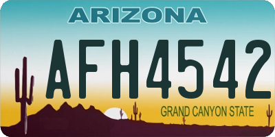 AZ license plate AFH4542