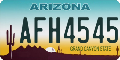 AZ license plate AFH4545