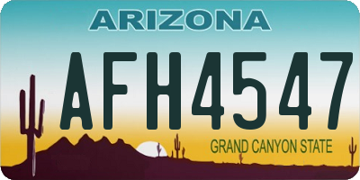 AZ license plate AFH4547