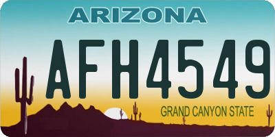 AZ license plate AFH4549