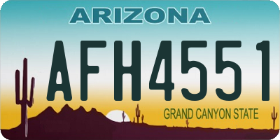 AZ license plate AFH4551