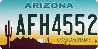 AZ license plate AFH4552