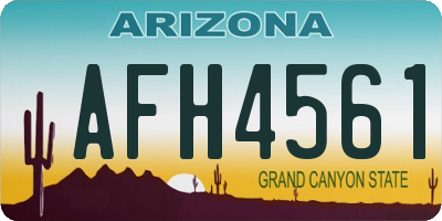 AZ license plate AFH4561
