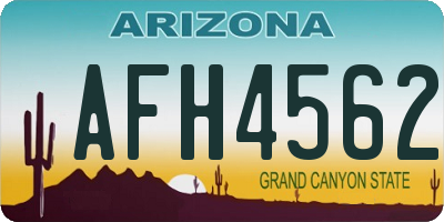 AZ license plate AFH4562