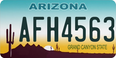 AZ license plate AFH4563