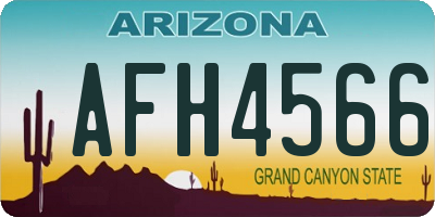AZ license plate AFH4566