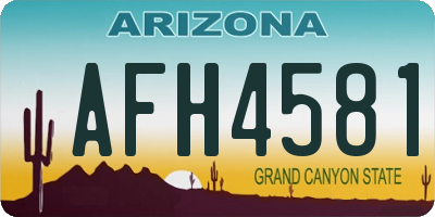 AZ license plate AFH4581