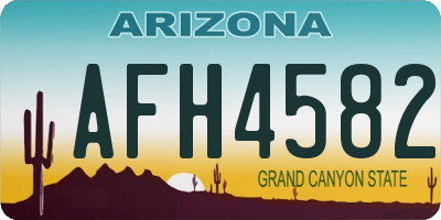 AZ license plate AFH4582