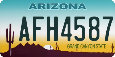AZ license plate AFH4587