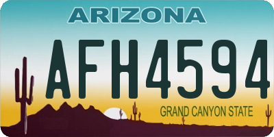AZ license plate AFH4594