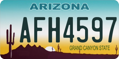 AZ license plate AFH4597
