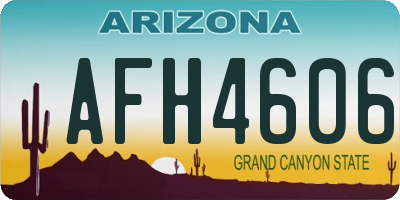 AZ license plate AFH4606