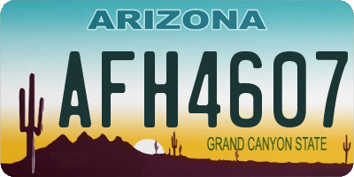 AZ license plate AFH4607