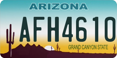 AZ license plate AFH4610