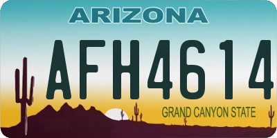 AZ license plate AFH4614
