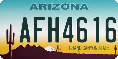 AZ license plate AFH4616