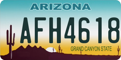 AZ license plate AFH4618