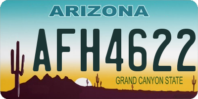 AZ license plate AFH4622