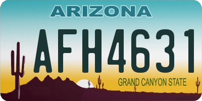 AZ license plate AFH4631