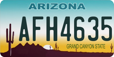 AZ license plate AFH4635