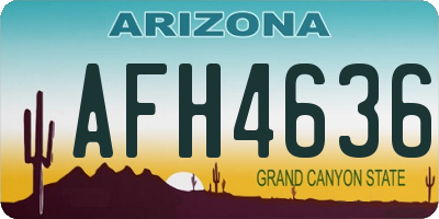 AZ license plate AFH4636