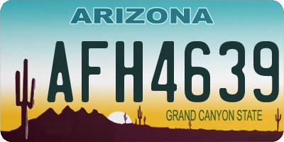 AZ license plate AFH4639
