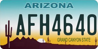 AZ license plate AFH4640