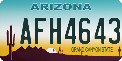 AZ license plate AFH4643