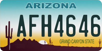AZ license plate AFH4646