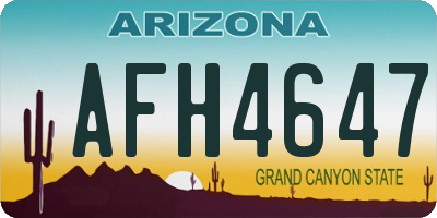 AZ license plate AFH4647