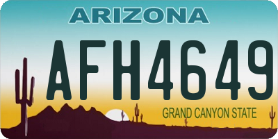 AZ license plate AFH4649