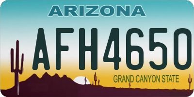 AZ license plate AFH4650