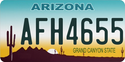 AZ license plate AFH4655