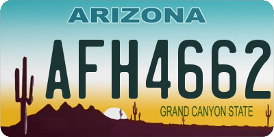 AZ license plate AFH4662