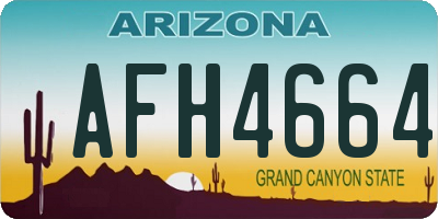 AZ license plate AFH4664