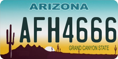 AZ license plate AFH4666