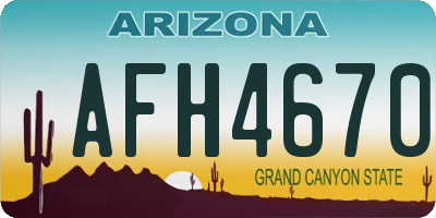 AZ license plate AFH4670
