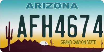 AZ license plate AFH4674