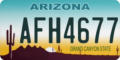 AZ license plate AFH4677