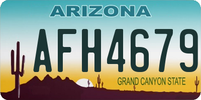 AZ license plate AFH4679