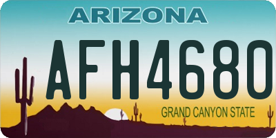 AZ license plate AFH4680