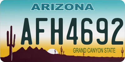 AZ license plate AFH4692