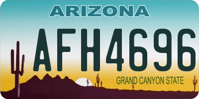 AZ license plate AFH4696