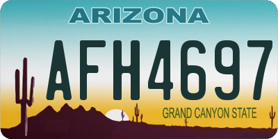 AZ license plate AFH4697