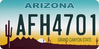 AZ license plate AFH4701